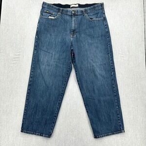 Lee Jeans Mens 41x30 Blue Loose Fit  Custom Waist Denim Pants Stretch